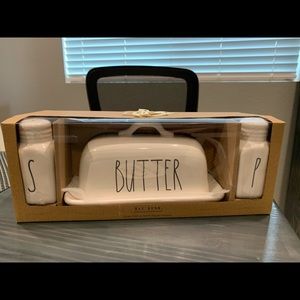 Rae Dunn Butter dish with Salt & Pepper shakers